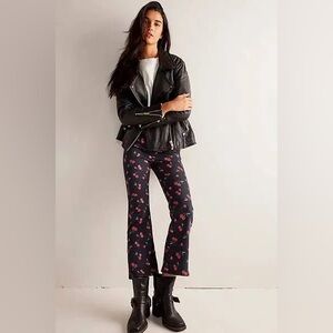 Free People We The Free In My Feelings Cherry Flare Pants XS NWT Crop